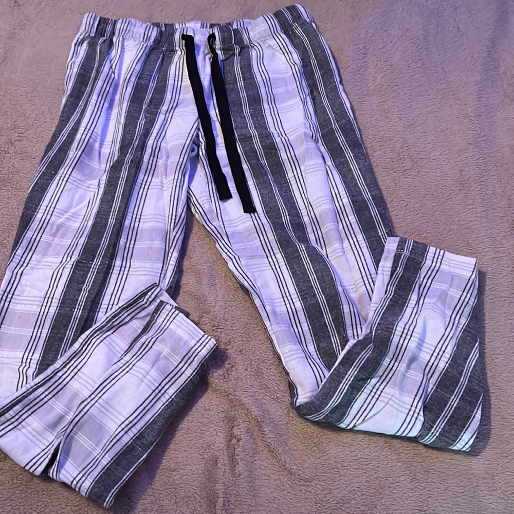 Secret Treasure Grey and White Plaid Pajama Pants with Sparkles